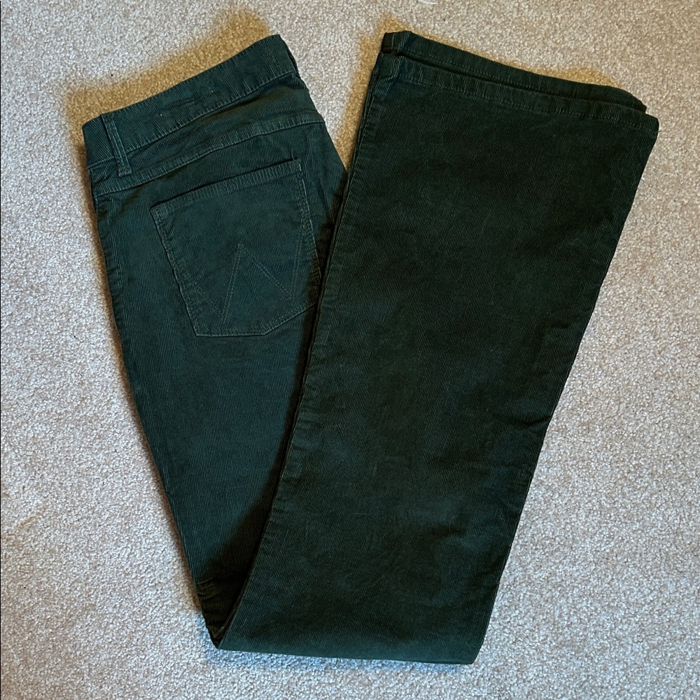 NWT Wrangler High Rise Fierce Flare Corduroy Pants - Forest Green